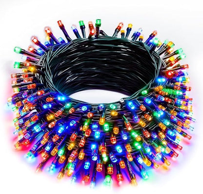 Christmas String Lights, 100 FT 300 LED String Lights Green Wire with Timer 8 Modes, Connectable Waterproof Decoration for Indoor Outdoor Xmas Trees Party Garden Wedding, Multi-Colored