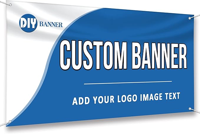 Custom Banners and Signs Customize for Outdoor Indoor, Customize Photo Logo Text Polyester Banner Decoration Backdrop for Business Party Birthday Graduation Wedding Event (3'x6')