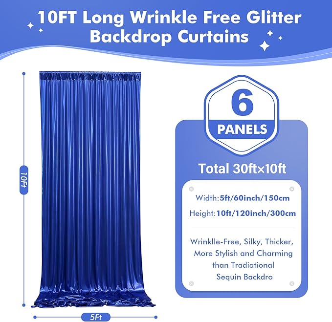 30ftx10ft Shimmer Purple Sequin Backdrop Curtain for Parties, Thick Wrinkle Free Glitter Backdrop Drapes Photo Back Drop Curtains for Birthday Wedding Halloween Photography Background-6 Panels 5x10ft