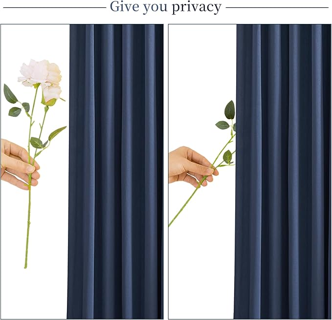 10 Panels Navy Blue Backdrop Curtain for Parties Wrinkle Free Photo Curtains Backdrop Drapes Fabric Decoration for Wedding Birthday Party Baby Shower 50ft(W) x 10ft(H)