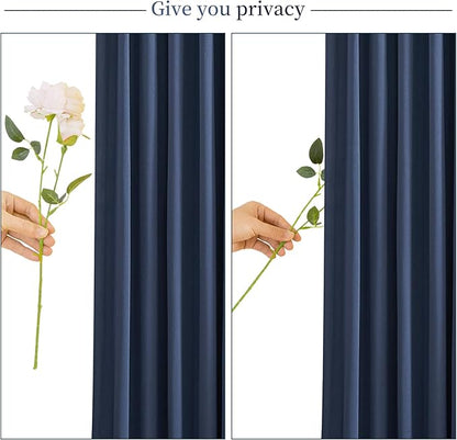 10 Panels Navy Blue Backdrop Curtain for Parties Wrinkle Free Photo Curtains Backdrop Drapes Fabric Decoration for Wedding Birthday Party Baby Shower 50ft(W) x 10ft(H)