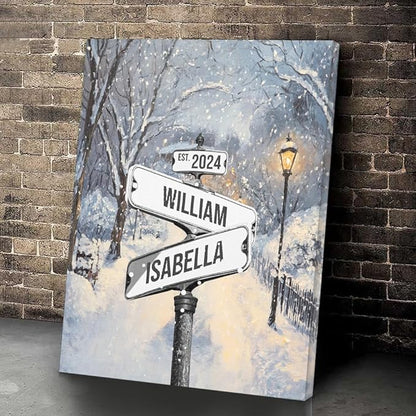 GABITA Personalized Crossroads Street Sign Wall Art for Couples, Anniversary Canvas for Couple, Gift for Valentines Day, Girlfriend Boyfriends Gifts, Custom Poster for Wife and Husband 5