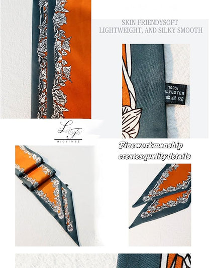 Head Scarf Hair Neck Scarves For Women Purse Bag Scarfs For Handbags Silky Long Thin Satin Headscarf Fashion