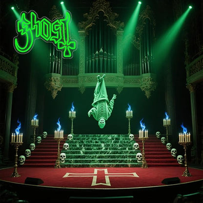 Gothic Band Neon Sign, Green LED Wall Light, Mysterious Rock Music Decor, Occult Aesthetic Room Light (12.2"x16.5")