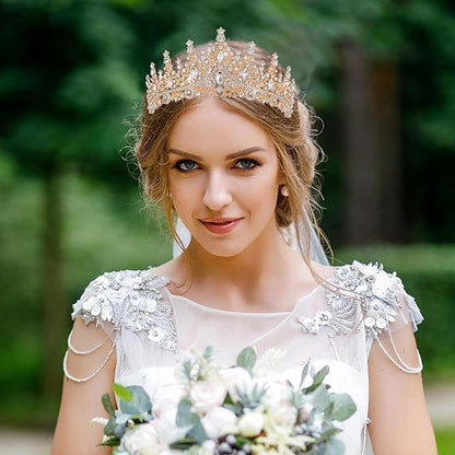 Crystal Tiara Crown for Women, Rhinestone Queen Headband Wedding Bridal Hair Accessories, Princess Crown for Birthday Prom Quinceañera Party Pageant Halloween Cosplay