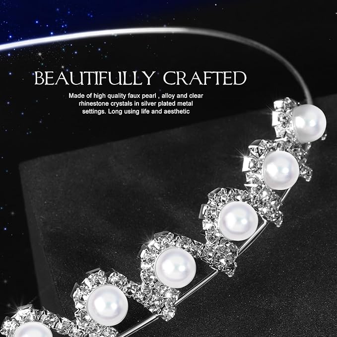 Teenitor Crown, 5pcs Tiaras for Women, Tiara Crown, Silver Tiara for Little Girls Rhinestone Headbands Wedding Headband Party