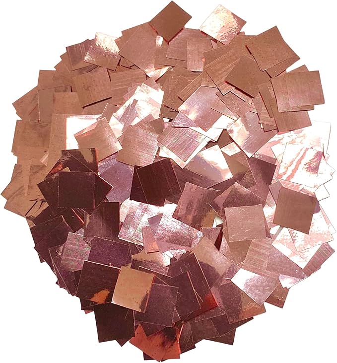 Ultimate Confetti, Fluttering Rose Gold Mylar Shiny Foil Metallic Confetti Squares - Lightweight and Slow-Falling Party Confetti for Cannon and Launcher Use - Best for Celebrations - 1 lb, 16 oz