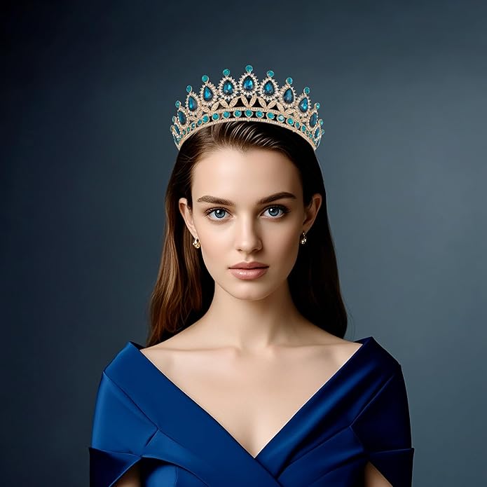 Kamirola Tiaras Princess Crown for Women and Girls Crystal Headbands for Bridal, Princess for Wedding and Party(TR21)