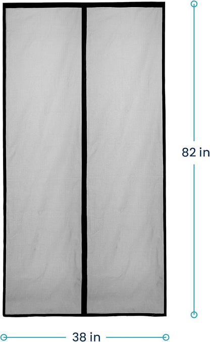 Flux Phenom Magnetic Screen Door - Bugs Out, Breeze in - 9min Install Auto-Sealing Heavy Duty Double Stitched Mesh, 52 Magnets, Hands Free Sliding & Patio Doors Net, Pet & Kid Friendly, 38 x 82 Inch