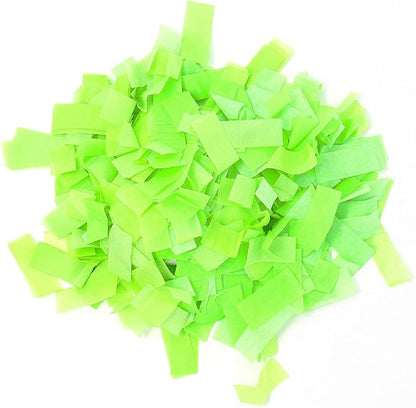 UV Glow Biodegradable Tissue Confetti, Green Color – Ultimate Confetti Fluttering Tissue Paper for Confetti Cannon and Launcher Use, Table Decorations, and More (20 Handfuls per Bag, 1 lb)
