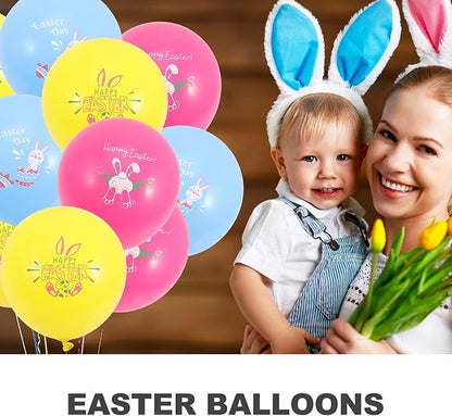 VICASKY 30Pcs Easter Party Balloons Bright Colored Latex Decor for Bunny Egg Themes Birthday Shower Holiday Celebration Photo Background
