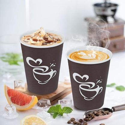 1000 Count 12 oz Paper Coffee Cups, Disposable Drinking Cups for Hot or Cold Beverage, 12 ounce Brown Coffee Cups for Party, Business, Travel, Picnic