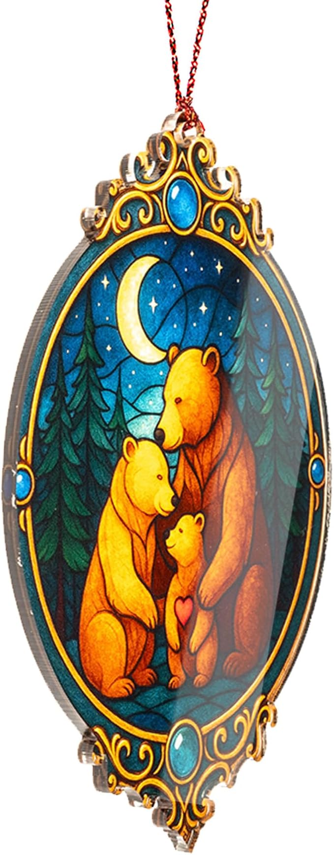 Family3 Christmas Family of Three Ornament - Bear Family Ornament – Bear Ornaments Christmas Ornament 2025– White Elephant Gifts - Xmas Tree Funny Decoration