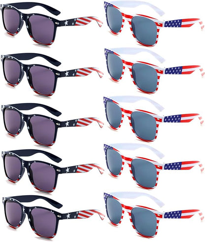 Eyegla Bulk American Sunglasses USA Flag Sunglasses Patriotic Glasses 4th of July Party Supplies-10/20Pack