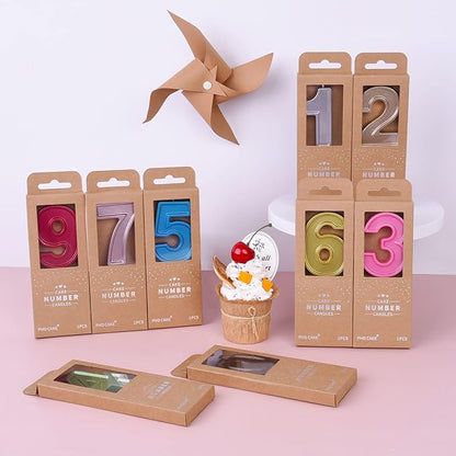 PHD CAKE 2.76 Inch Luxe Gold 7 Number Birthday Candles, Gold Number Candle, Cake Number Candles, Party Celebration