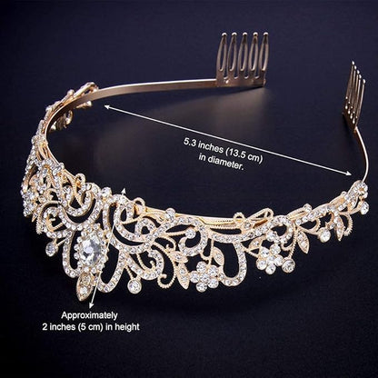 COCIDE Gold Tiara Crystal Crowns Rhinestone Crown Bride Bridal Wedding Birthday Party for Women