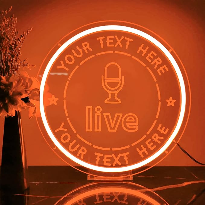 Custom Live On Air Neon Signs for Wall Decor, Personalized LED Live Neon Light Handmade Sign Gift for Twitch Tiktok Youtube Streamer Gamer, Studio Game Room Bedroom Art Decoration