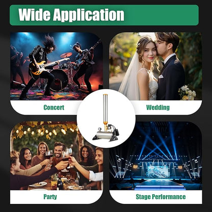 Confetti Machine, 2PCS 110V 150W Stainless Steel Professional Confetti Launcher Salute Cannon Machine Free Standing Adjustable Angle with Remote for Concerts Stage Weddings Parties