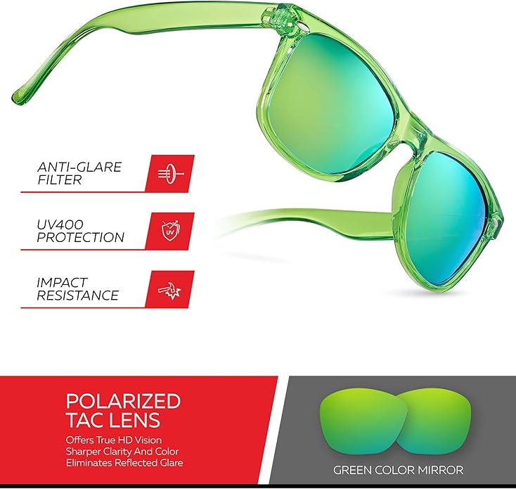Retro Rewind Polarized Sunglasses for Men and Women - UV Protection Classic Sun Glasses