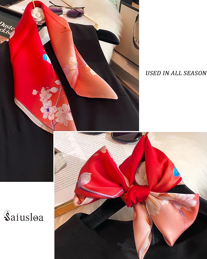 Neck Scarf For Womens Silky Head Scarves Hair Bandanas Square Scarf Fashion Accessories lightweight