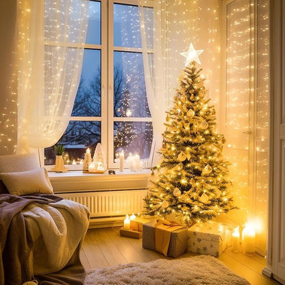 Warm White to Multicolor Color Changing 100 LED 33FT Connectable Christmas String Lights for Outdoor Indoor, 11 Modes Christmas Tree Clear Wire Fairy Waterproof Lights with Memory & Remote & Timer