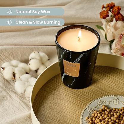 M&SENSE Oud Wood Scented Candles for Home, 3 Wick Highly Scented Jar Candle, 14.1 Oz 80H Long Lasting Burning Christmas Candle for Women, Aromatherapy Candles for Holiday Christmas Gift