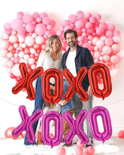 Red XOXO Balloons Pink XOXO Balloons Valentines Day Decorations for for Valentines Day Bridal Shower Wedding Romantic Special Night Party Supplies Decorations