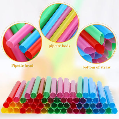 Vesici 1600 Pcs Jumbo Smoothie Straws Bulk Plastic Milkshake Wide Mouthed Disposable Drinking Straws, 0.43 x 9.45 Inch(Classic Color)