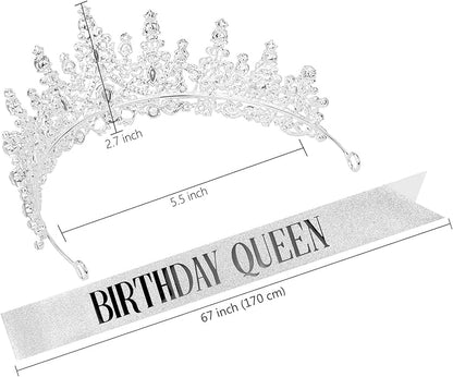 Crystal Tiara Crown for Women, Rhinestone Queen Headband Wedding Bridal Hair Accessories, Princess Crown for Birthday Prom Quinceañera Party Pageant Halloween Cosplay