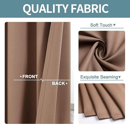 ChrisDowa Blackout Door Curtains for Doorway Privacy, Grommet Closet Curtains for bedroom closet door, Thermal Insulated Temporary Doorway Cover Room Divider Drapes (1 Panel, Cappuccino, 42 x 80 Inch)