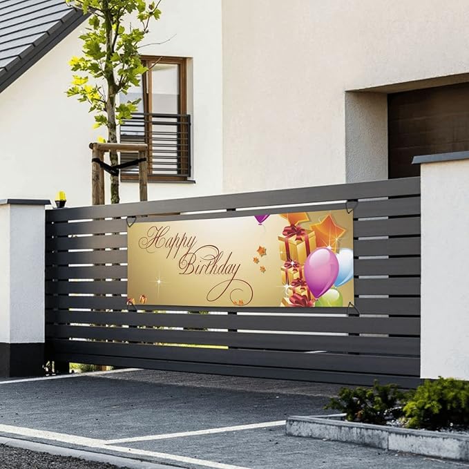 Custom Wall Banner Sign Customize Your Own Banner with Image Logo Text Personalized Background Decorative Backdrop for Birthday Party Business Graduation Wedding Christmas (6' x 2' / 180 cm x 60 cm)
