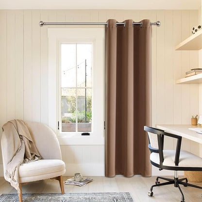 ChrisDowa Blackout Curtains 78 inches Long for Bedroom - Grommet Thermal Insulated Room Darkening Curtains for Living Room (1 Panel, Cappuccino, 42 x 78 Inch)