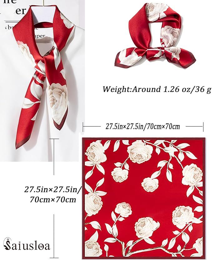 Neck Scarf For Womens Silky Head Scarves Hair Bandanas Square Scarf Fashion Accessories lightweight