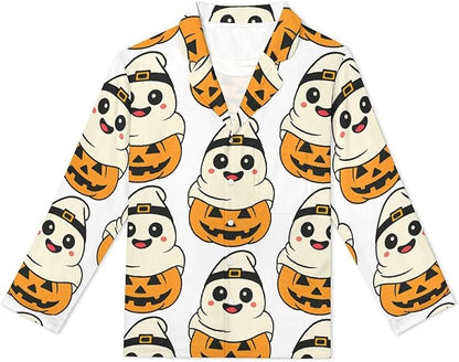 Lemons Leaves Ceramic Style Womens Pajama Set Long Sleeve Pajamas Top And Pants Soft Loungewear Pjs Sets