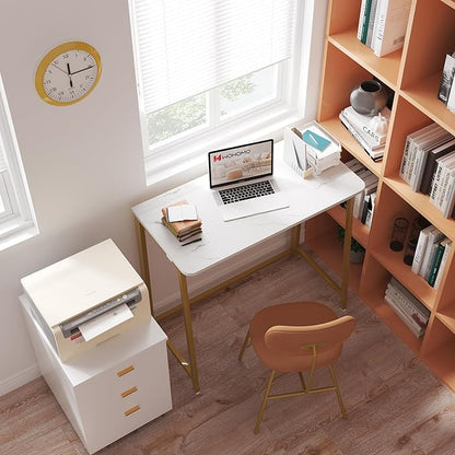 WOHOMO Folding Desk, Small Writing Desk 39.4", Space-Saving Foldable Laptop Table Writing Workstation for Home Office, Easy Assembly