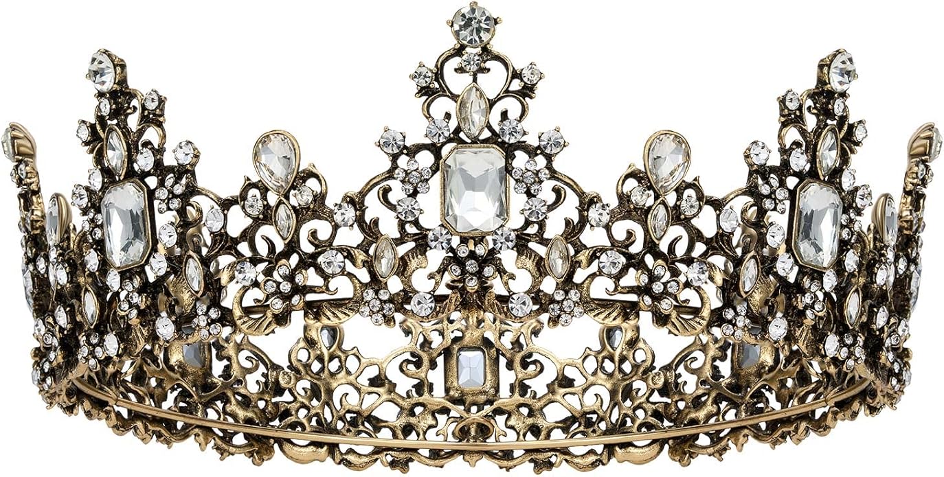 SWEETV Queen Crown for Women - Baroque Wedding Tiaras and Crowns,Jeweled Tiara Crown,Prom Birthday Halloween Hair Accessories