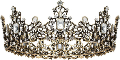 SWEETV Queen Crown for Women - Baroque Wedding Tiaras and Crowns,Jeweled Tiara Crown,Prom Birthday Halloween Hair Accessories
