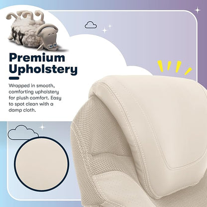 Serta Bryce Executive Office Chair - Ergonomic Computer DeskChair with Lumbar Technology - Adjustable Height - Memory Foam Body Pillows - 360° Swivel Rolling Base - Bonded Leather - Cream