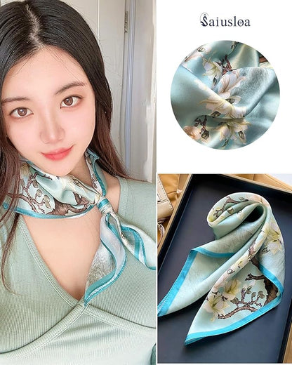 Neck Scarf For Womens Silky Head Scarves Hair Bandanas Square Scarf Fashion Accessories lightweight