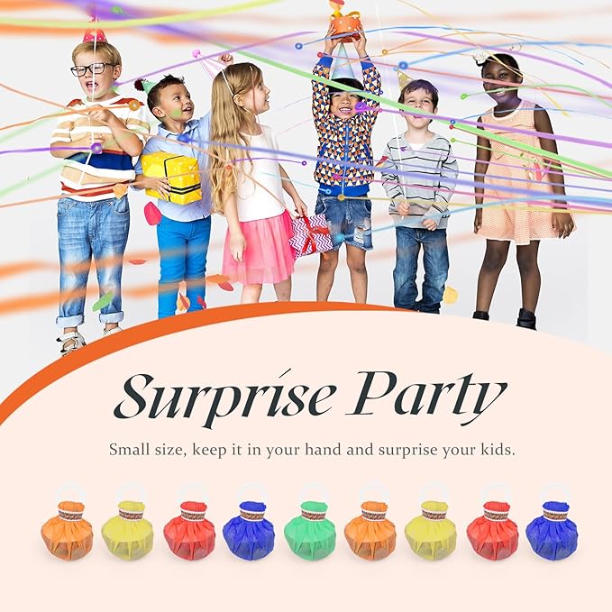 40Pack Colorful Streamers Poppers, Colorful No Mess Paper Crackers, Hand Throw Confetti Streamer for Birthday, Wedding, Party Celebrations