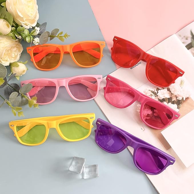 Pibupibu 10/20 Packs Adults Wholesale Neon Colors Square Retro Style Party Favors Sunglasses