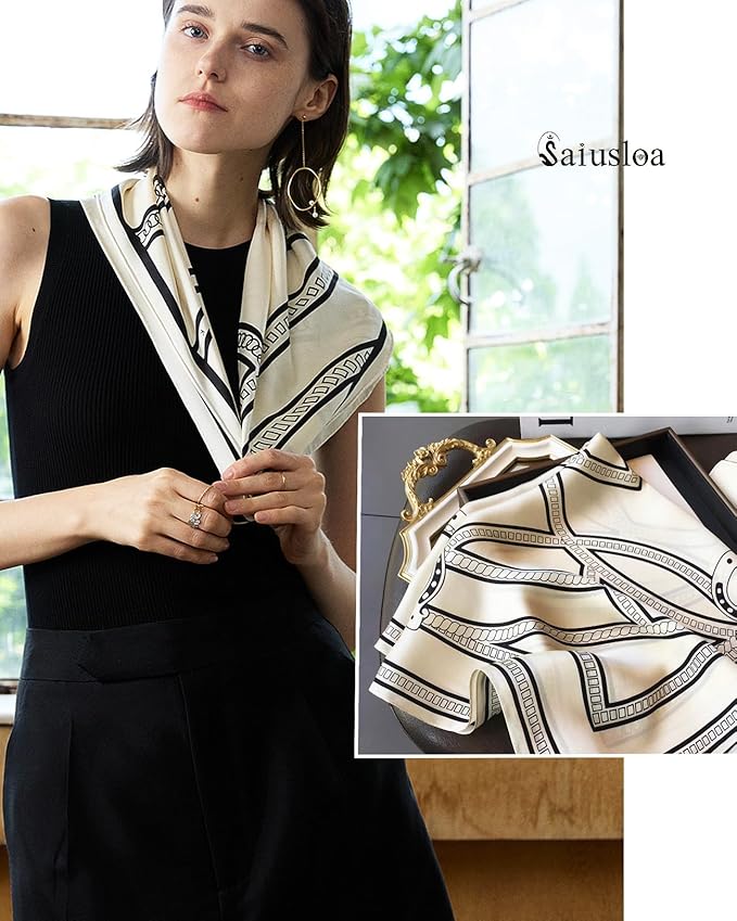 Neck Scarf For Womens Silky Head Scarves Hair Bandanas Square Scarf Fashion Accessories lightweight