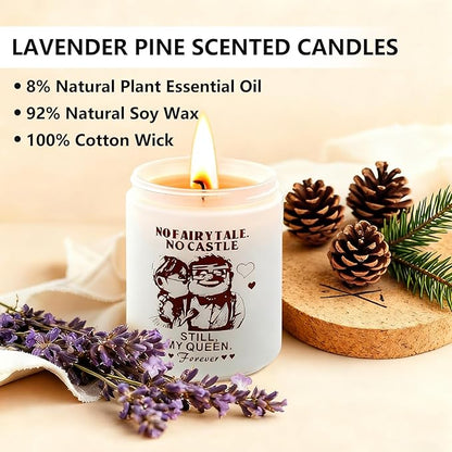 Anniversary Birthday Candle Gift for Wife from Husband,Lavender Pine Scented 7oz Soy Wax Aromatherapy Candle Stocking Stuffers for Women,Gift for Couples,Her Valentine's Day,Christmas