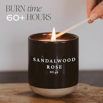Sweet Water Decor Fraser Fir Soy Candle | Cypress, Evergreen, Cedar, and Fir Balsam Scented Candles for Home | 12oz Black Stoneware Jar, 60+ Hour Burn Time, Made in The USA