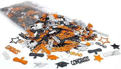 KatchOn, Congrats Grad Confetti 2025 - Pack of 1000 | Grad Decorations Class of 2025 | Graduation Confetti class of 2025 for Orange and Black, Graduation Decorations 2025