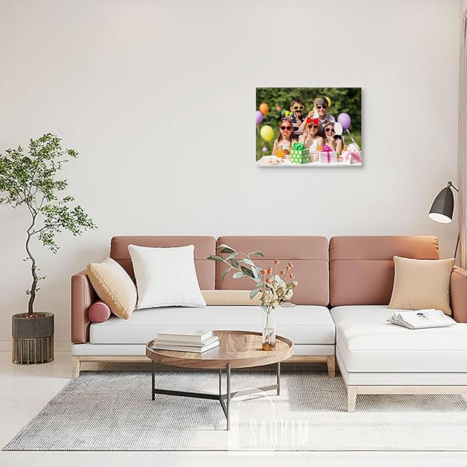 DBLAKI Personalized Custom Canvas Prints - Custom Framed Canvas Prints With Your Photos,Printed Photo To Canvas Wall Art Ideal for Home Decor Gifts Keepsakes 16" x12"