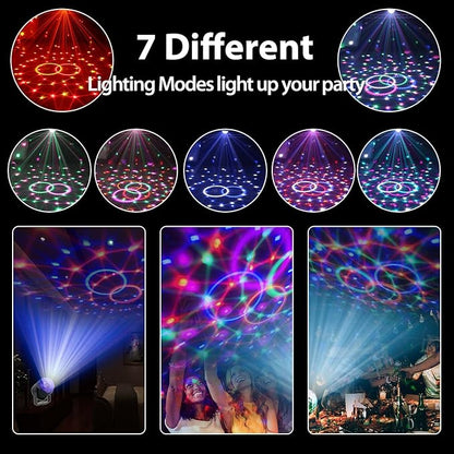 [2-Pack] Disco Ball DJ Party Lights Sound Activated with Remote Control Strobe Lamp 7 Modes Stage Light for Home Room Dance Parties Karaoke Halloween Christmas Birthday Decorations