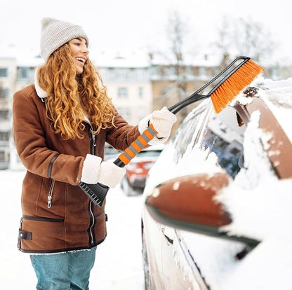 25" Snow Brush and Ice Scrapers for Car Windshield, 2-in-1 Detachable Design with Paint Protection, Extra Long Snow Removal Tool for Cars, Trucks, SUVs - Great for Drivers