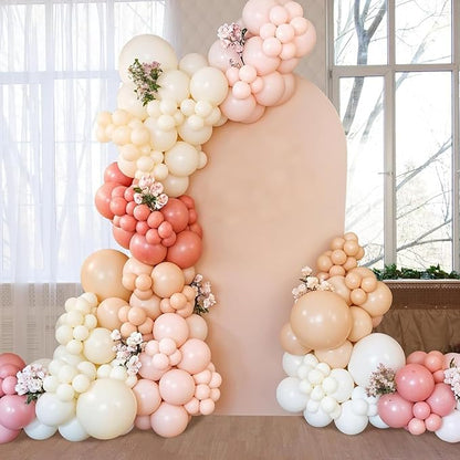 Dusty Pink Balloon Arch Kit,122Pcs Blush Pink Dusty Rose Pink Light Mauve Balloons for Women Girl Boho Bridal Wedding Baby Shower Anniversary Engagement Graduation Birthday Party Decorations