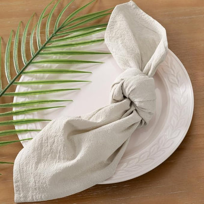 Socomi Cloth Napkins Beige Fall Thanksgiving Washable Reusable Bulk Linen Cotton Napkins Set of 20 17"x17" for Wedding Party Bridal Baby Shower Birthday Dining Table Decorations